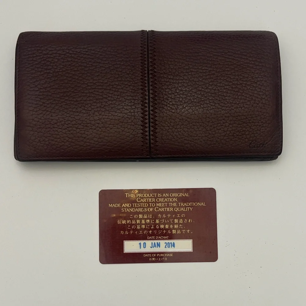 🔥Cartier🔥👠💍Vintage Beautiful Dark Leather Wallet